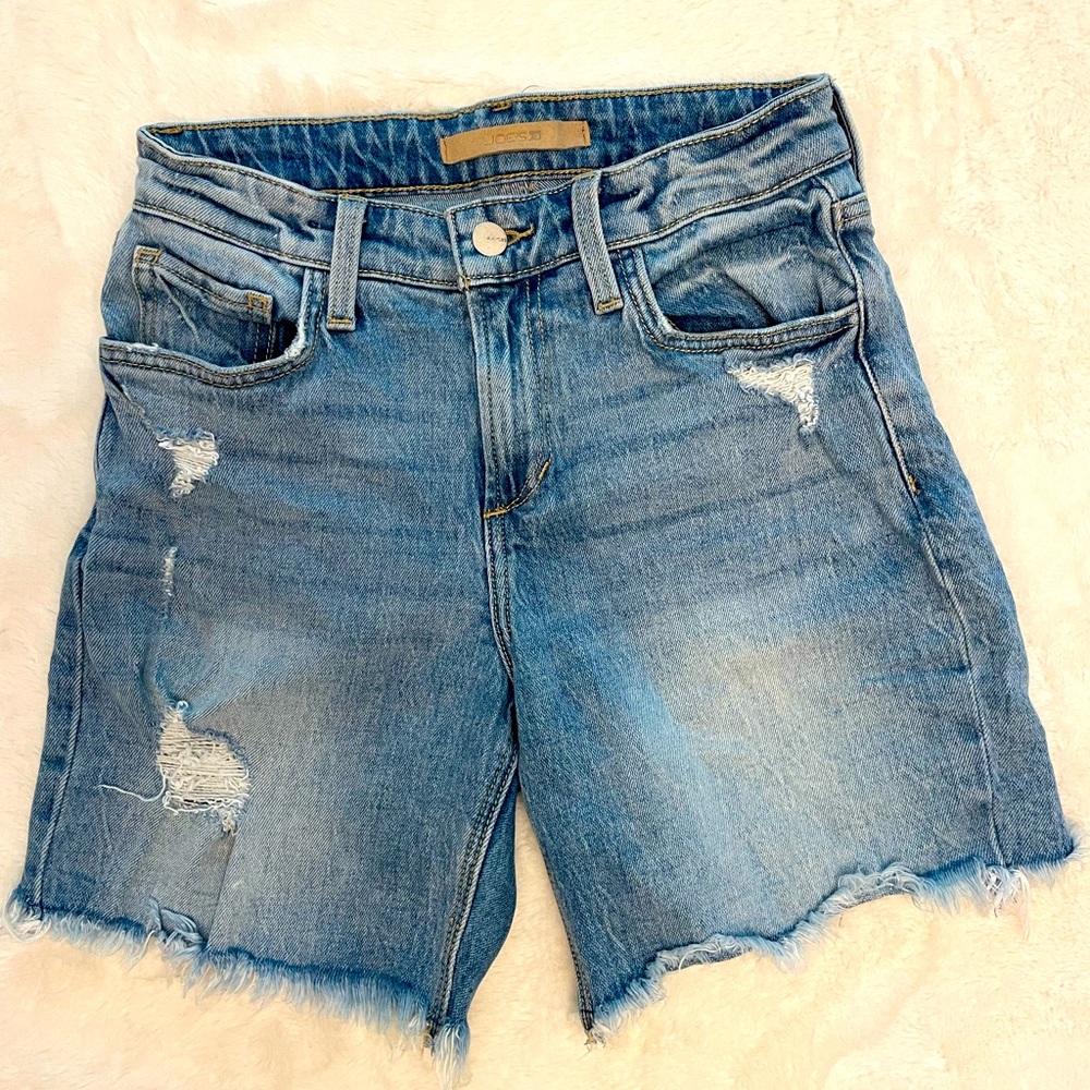 Joe’s distressed 5 pocket denim cut off shorts